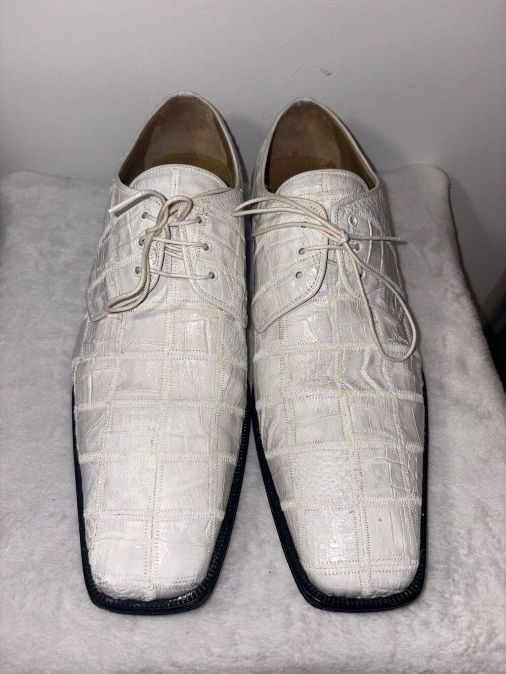 David Eden Crocodile Square Toe Dress shoes Sz 13